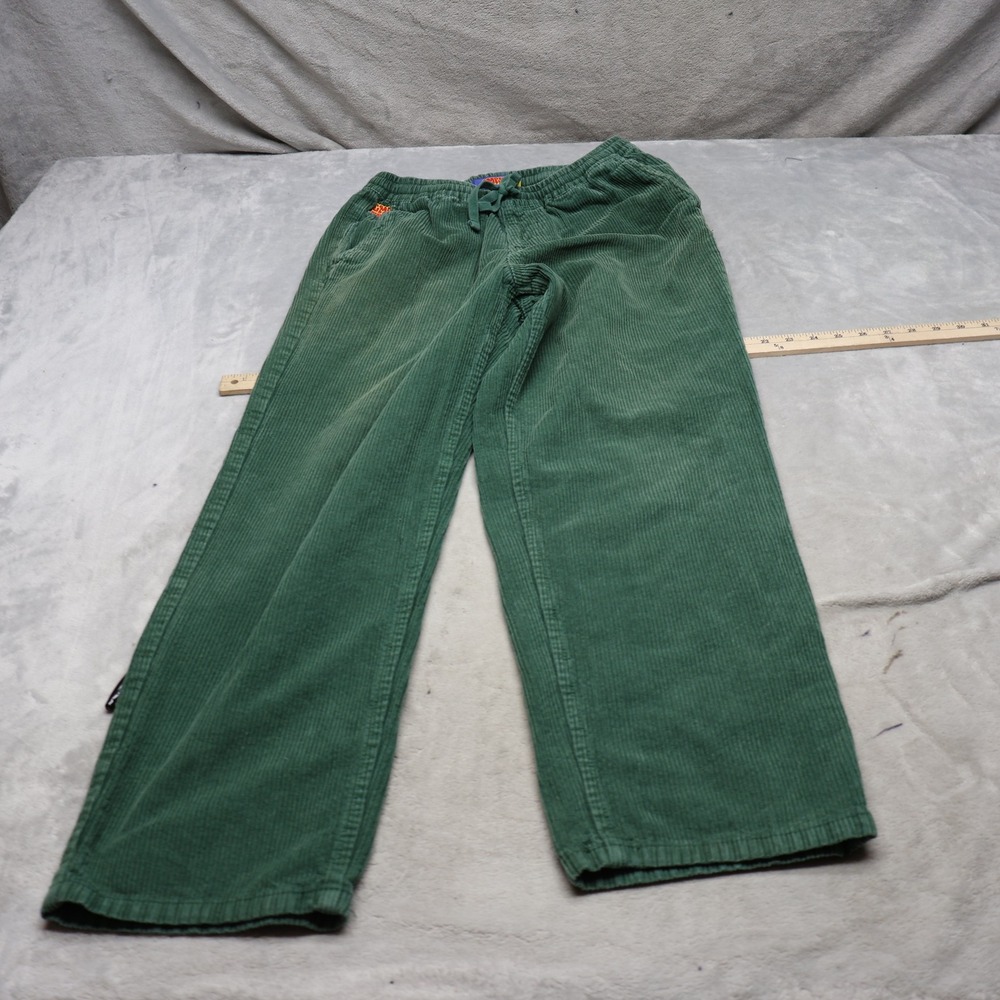 Empyre Relax Pants Men Small Green Corduroy Skate Elastic Drawstring Waist 27x30